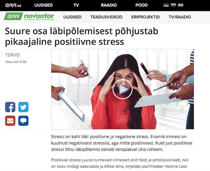 Suure osa läbipõlemisest põhjustab pikaajaline positiivne stress – ETV